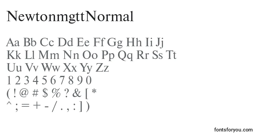 Czcionka NewtonmgttNormal – alfabet, cyfry, specjalne znaki
