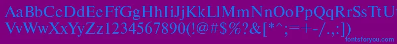 フォントNewtonmgttNormal – 紫色の背景に青い文字