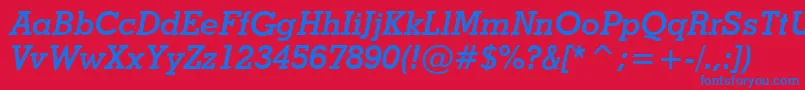 StymieBoldItalicBt Font – Blue Fonts on Red Background