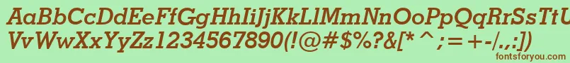 StymieBoldItalicBt Font – Brown Fonts on Green Background