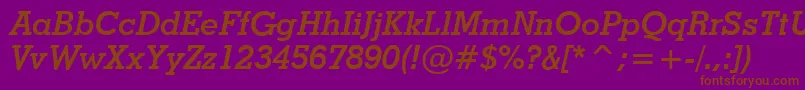 StymieBoldItalicBt Font – Brown Fonts on Purple Background