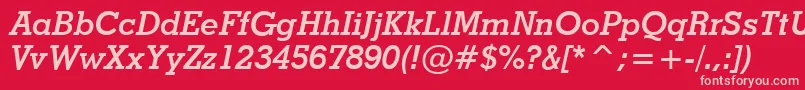 StymieBoldItalicBt Font – Pink Fonts on Red Background