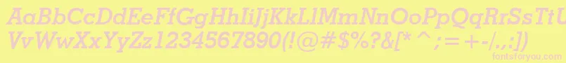 StymieBoldItalicBt Font – Pink Fonts on Yellow Background