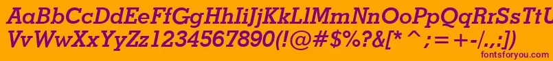StymieBoldItalicBt Font – Purple Fonts on Orange Background