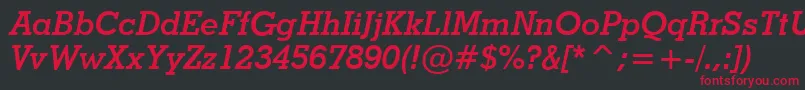 StymieBoldItalicBt Font – Red Fonts on Black Background