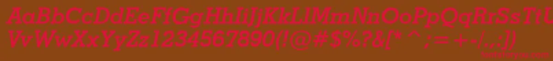 StymieBoldItalicBt Font – Red Fonts on Brown Background