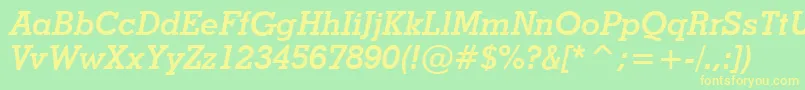 StymieBoldItalicBt Font – Yellow Fonts on Green Background