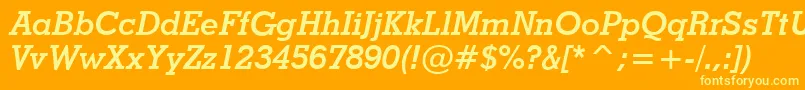 StymieBoldItalicBt Font – Yellow Fonts on Orange Background