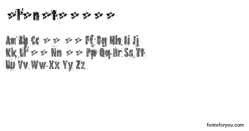 Schriftart Oldnotedemo – Alphabet, Zahlen, spezielle Symbole