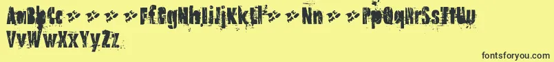 Oldnotedemo Font – Black Fonts on Yellow Background