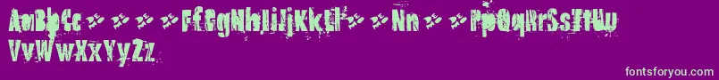 Oldnotedemo Font – Green Fonts on Purple Background