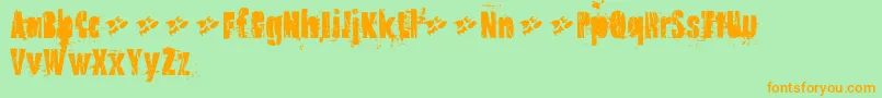 Oldnotedemo Font – Orange Fonts on Green Background