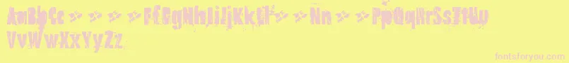 Oldnotedemo Font – Pink Fonts on Yellow Background