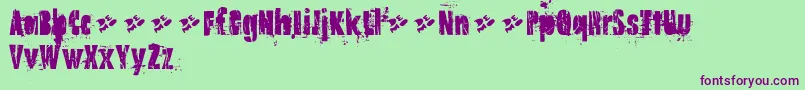 Oldnotedemo Font – Purple Fonts on Green Background