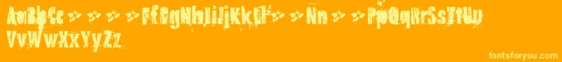 Oldnotedemo Font – Yellow Fonts on Orange Background