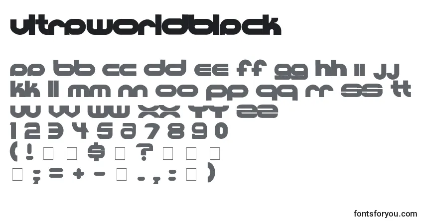 UltraworldBlack-fontti – aakkoset, numerot, erikoismerkit