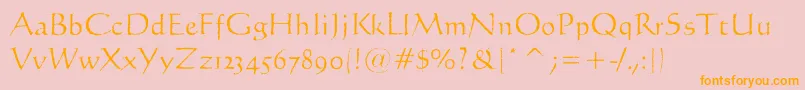 LiciniaAged Font – Orange Fonts on Pink Background