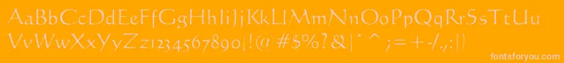 LiciniaAged Font – Pink Fonts on Orange Background