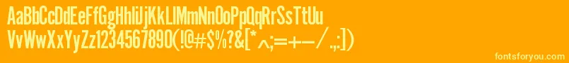 Fonte Reyna – fontes amarelas em um fundo laranja