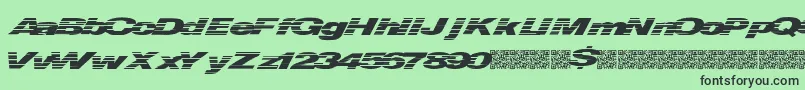 フォントQuickmoney – 緑の背景に黒い文字