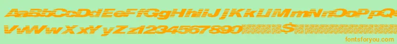 Quickmoney Font – Orange Fonts on Green Background