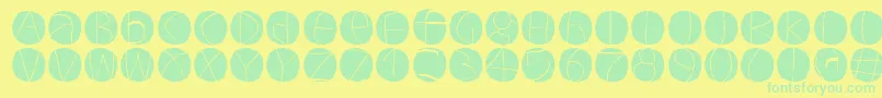 フォントCirculuminvers – 黄色い背景に緑の文字