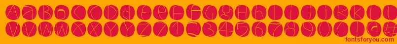 Circuluminvers-Schriftart – Rote Schriften auf orangefarbenem Hintergrund