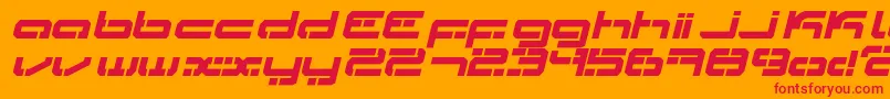 Ldr3-Schriftart – Rote Schriften auf orangefarbenem Hintergrund