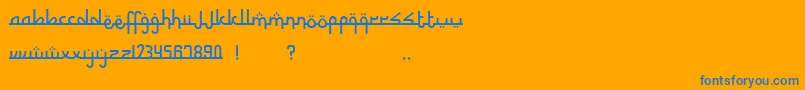 フォントNurkholis – オレンジの背景に青い文字