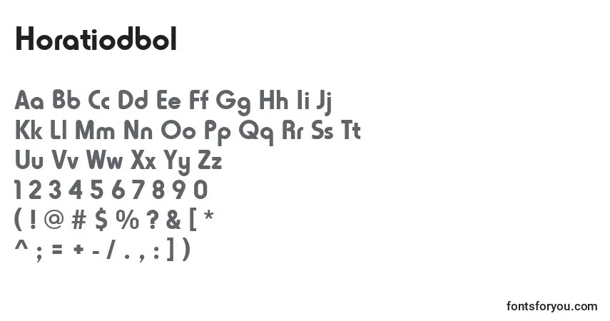 Czcionka Horatiodbol – alfabet, cyfry, specjalne znaki