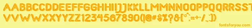 HometownRoughBoldShadow Font – Orange Fonts on Yellow Background