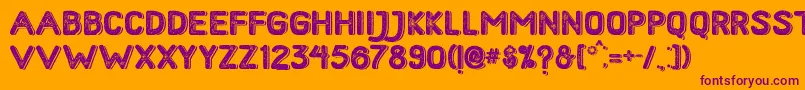 HometownRoughBoldShadow Font – Purple Fonts on Orange Background