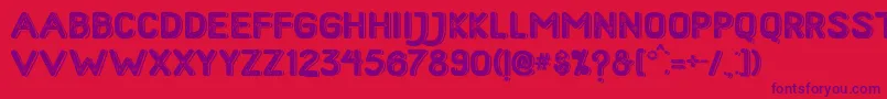 HometownRoughBoldShadow Font – Purple Fonts on Red Background