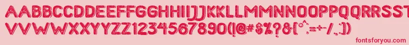 Fonte HometownRoughBoldShadow – fontes vermelhas em um fundo rosa