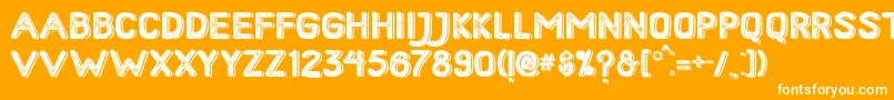 Шрифт HometownRoughBoldShadow – белые шрифты на оранжевом фоне