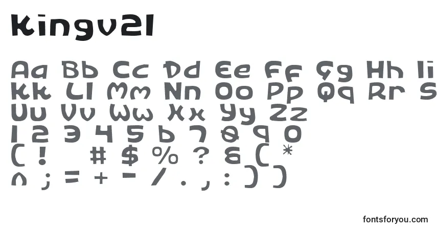 A fonte Kingv2l – alfabeto, números, caracteres especiais