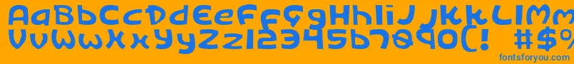 Kingv2l Font – Blue Fonts on Orange Background