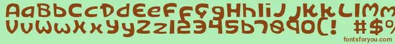 Kingv2l-fontti – ruskeat fontit vihreällä taustalla