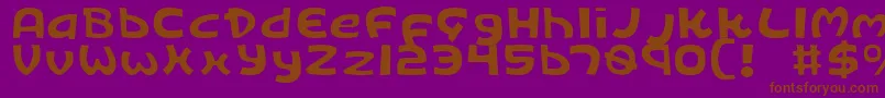 Kingv2l-Schriftart – Braune Schriften auf violettem Hintergrund