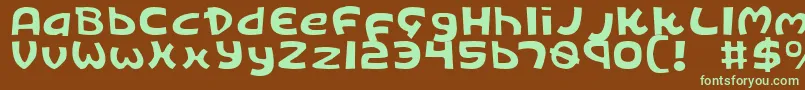 Kingv2l-fontti – vihreät fontit ruskealla taustalla