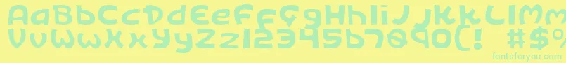 Kingv2l Font – Green Fonts on Yellow Background