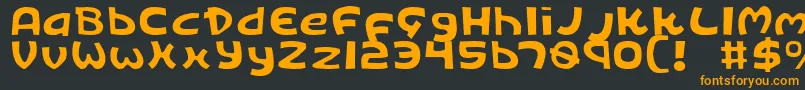 フォントKingv2l – 黒い背景にオレンジの文字