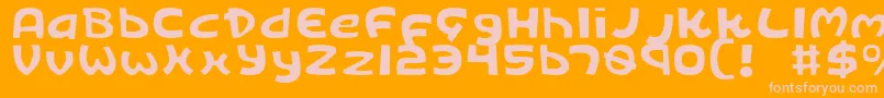 Kingv2l-fontti – vaaleanpunaiset fontit oranssilla taustalla