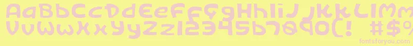 フォントKingv2l – ピンクのフォント、黄色の背景