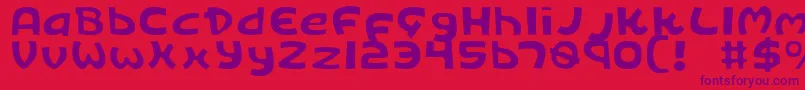 Kingv2l-fontti – violetit fontit punaisella taustalla
