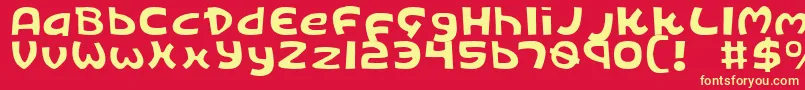 Kingv2l Font – Yellow Fonts on Red Background