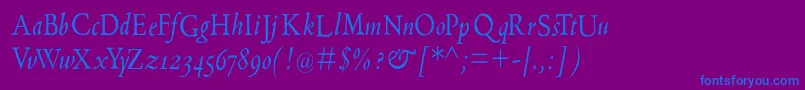 フォントNearaldus – 紫色の背景に青い文字