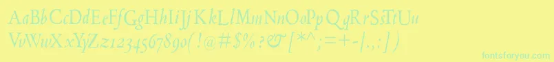 Nearaldus Font – Green Fonts on Yellow Background