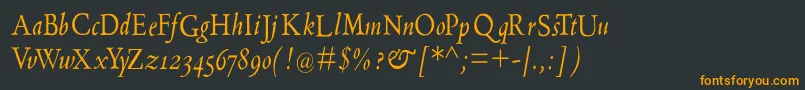 フォントNearaldus – 黒い背景にオレンジの文字