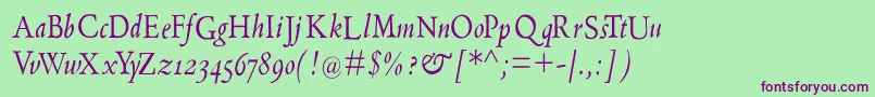 Nearaldus Font – Purple Fonts on Green Background